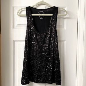 INC Classic Racerback Tank with Black Sequin Front
